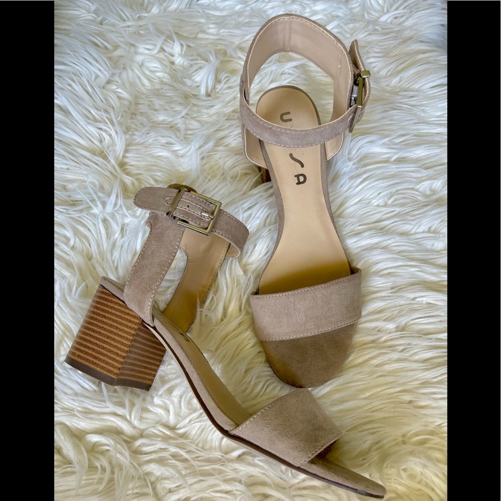 UNISA low block heel ankle strap heels